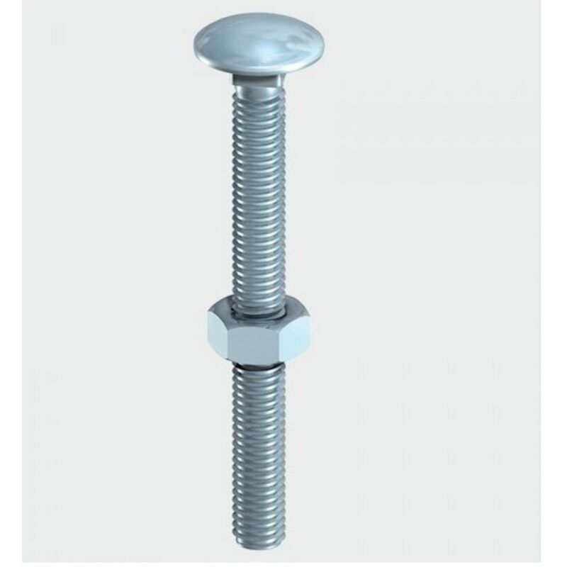 Timco - Carriage Bolts DIN603 & Hex Full Nuts DIN934 Silver - M8 x 35
