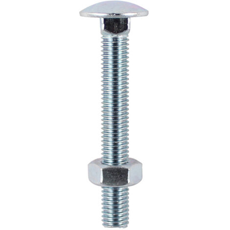 TIMCO Carriage Bolts DIN603 & Hex Full Nuts DIN934 Silver - M8 x 90