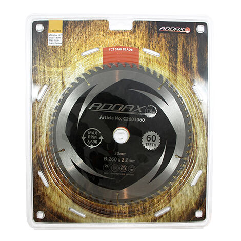 TIMCO Circular Saw Blade Trimming/Crosscut Medium/Fine - 260 x 30 x 60T
