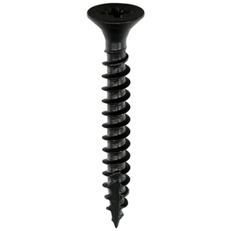 Timco - Classic Multi-Purpose Screws - PZ - Double Countersunk - Exterior - Black Organic (Size 5.0 x 30 - 200 Pieces)