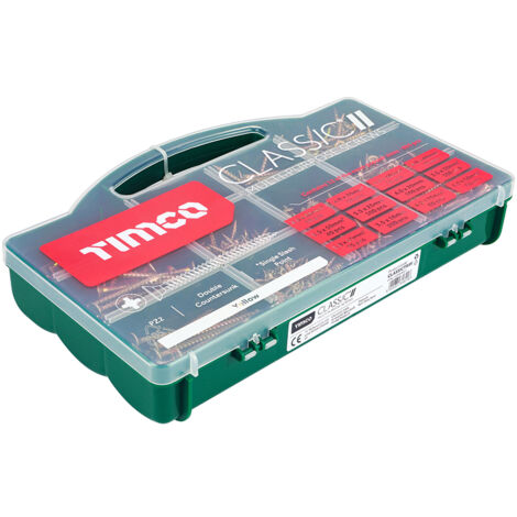 TIMCO Classic Multi-Purpose Countersunk Gold Woodscrews Assorted Case - 895pcs