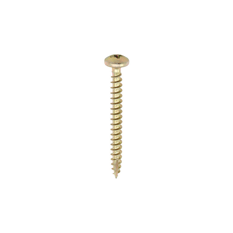 Timco - Classic Multi-Purpose Screws - PZ - Pan Head - Yellow (Size 4.0 x 30 - 200 Pieces)
