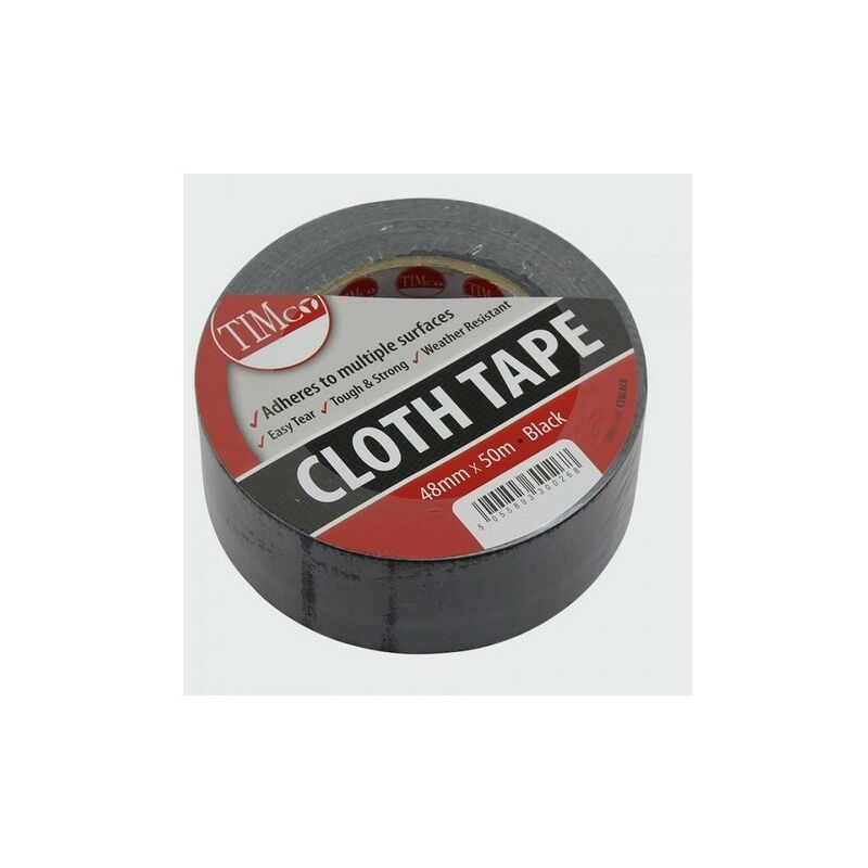 CTBLACK Cloth Tape Black 50m x 48mm - Timco