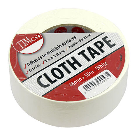 TIMCO Cloth Tape White - 50m x 48mm