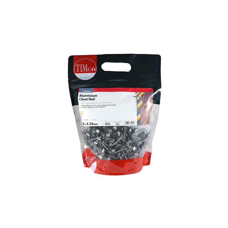 Timco - Clout Nails - Aluminium (Size 38 x 3.35 - 1 Kilograms)