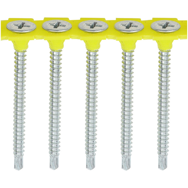 Timco - Collated Drywall Metal Stud Plasterboard Screws - PH - Bugle - Fine Thread - Self Drilling - Zinc (Size 3.5 x 40 - 1000 Pieces)