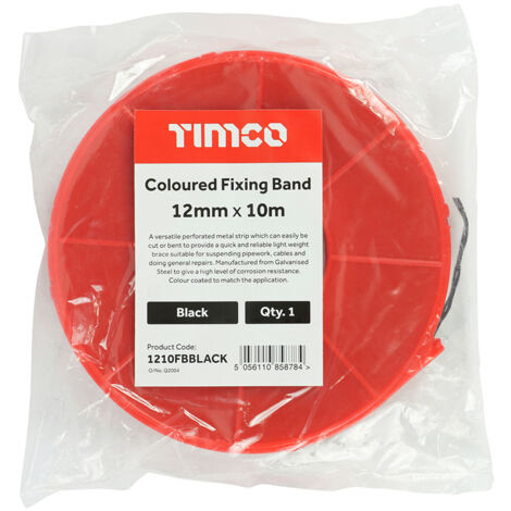 TIMCO Coloured Fixing Band Black - 12mm x 10m