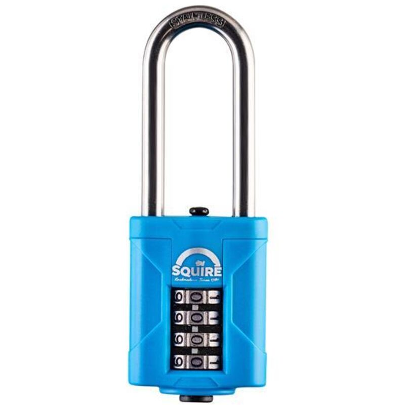 Squire CP50S25 Heavy-Duty Rustproof Marine Combi Padlock 50mm Long Shackle 63mm