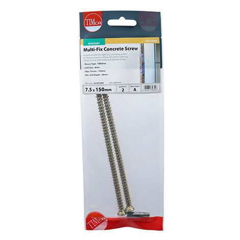 TIMCO Concrete Screws Flat Countersunk Gold - 7.5 x 150