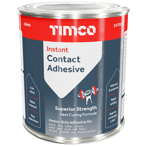 TIMCO Contact Adhesive, Rapid Setting Multi-Purpose Impact Resistant Adhesive - 500ml