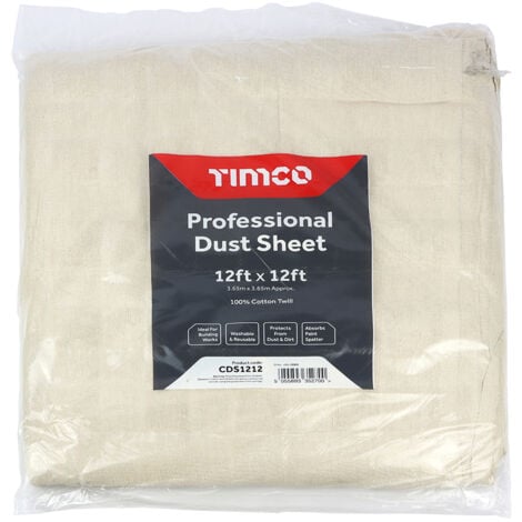 TIMCO Cotton Twill Dust Sheet - 12ft x 12ft