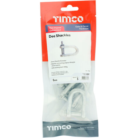 TIMCO Dee Shackles Hot Dipped Galvanised - 8mm
