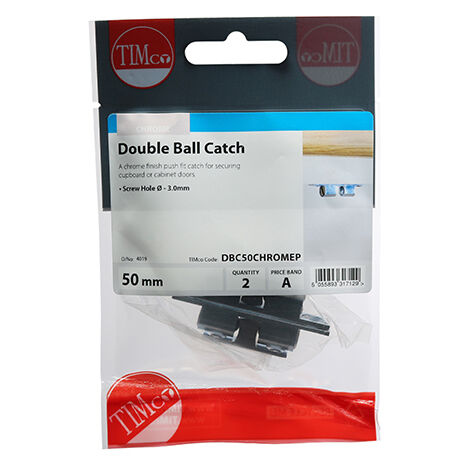 TIMCO Double Ball Catches Chrome - 50mm