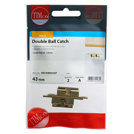 TIMCO Double Ball Catches Electro Brass - 43mm