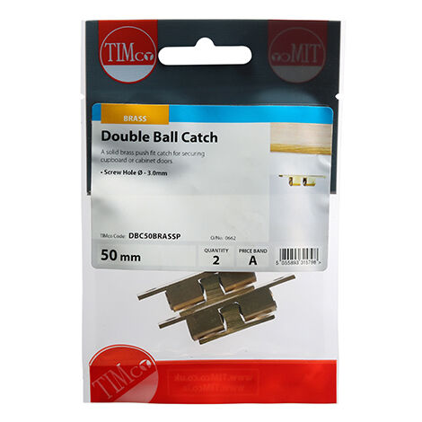 TIMCO Double Ball Catches Electro Brass - 50mm