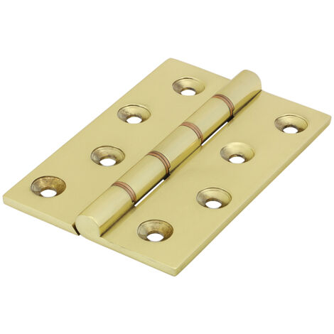 TIMCO Double Phosphor Bronze Washered Brass Hinges Polished Brass - 102 x 67