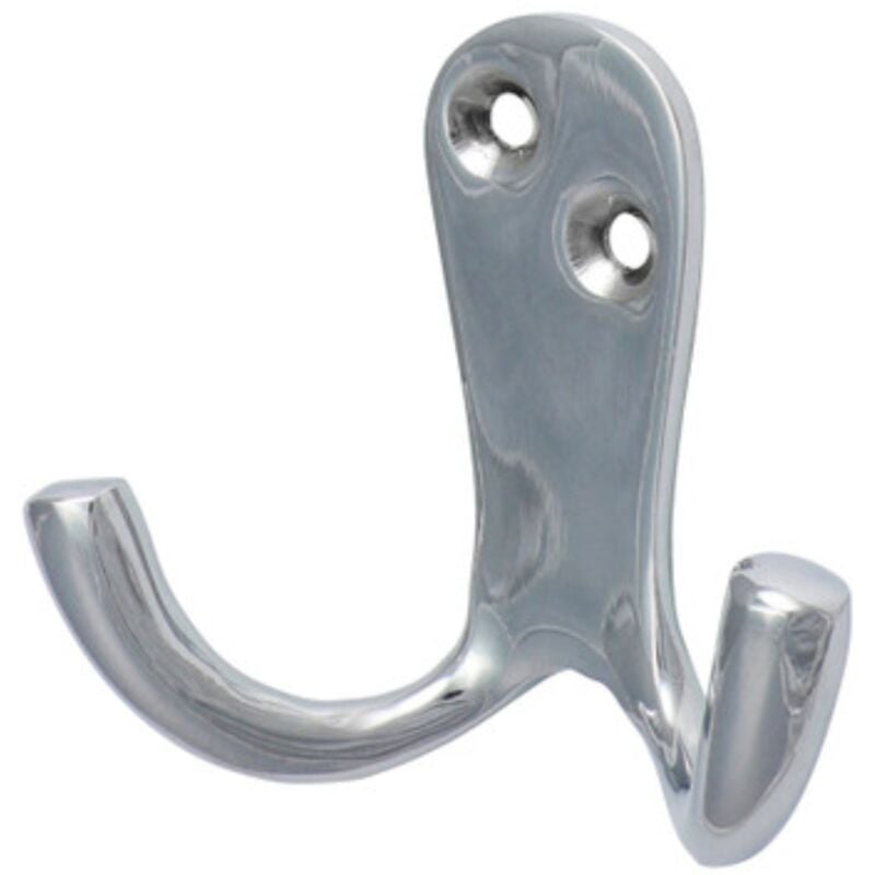 Timco Double Robe Hook Polished Chrome - 47 x 24mm (1 Pack)