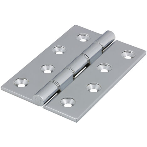 TIMCO Double Stainless Steel Washered Brass Hinges Polished Chrome - 102 x 67
