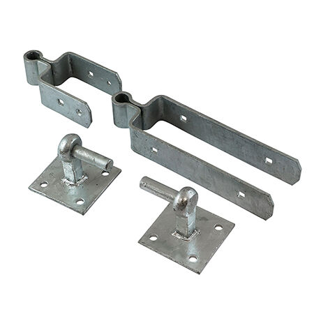 TIMCO Double Strap Gate Hinge Set with Hook on Plate Hot Dipped Galvanised - 300mm