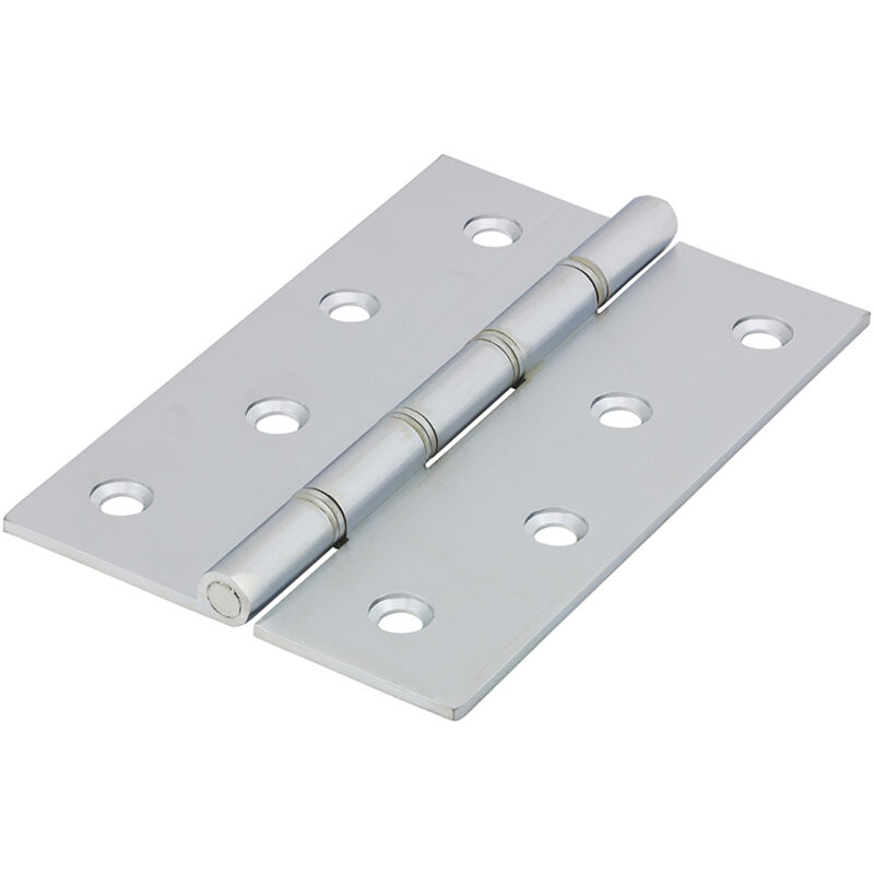 Timco - Double Steel Washered Hinges - Solid Brass - Satin Chrome (Size 102 x 67 - 2 Pieces)