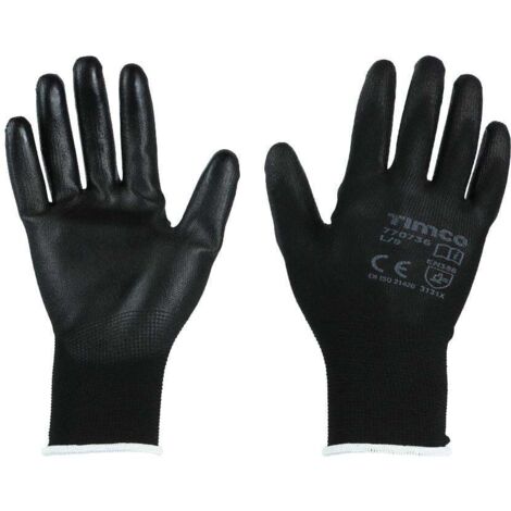 TIMCo Durable Grip Gloves PU Coated Polyester Size Large