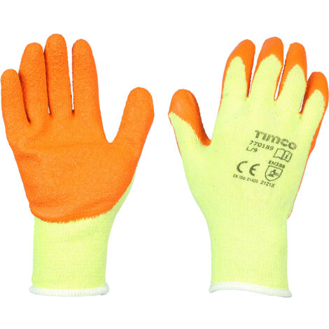 TIMCO Eco Grip Crinkle Latex Coated Polycotton Gloves Multi Pack - Large