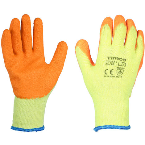 TIMCO Eco Grip Crinkle Latex Coated Polycotton Gloves Multi Pack - X Large