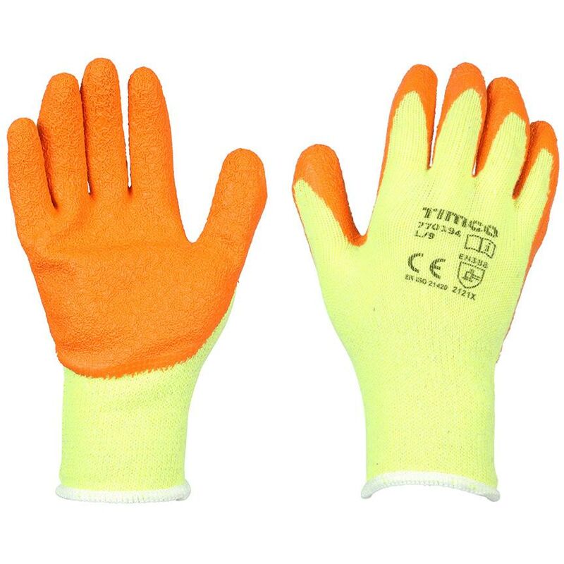 Timco - Eco-Grip Gloves Crinkle Latex Coated Polycotton Size Large