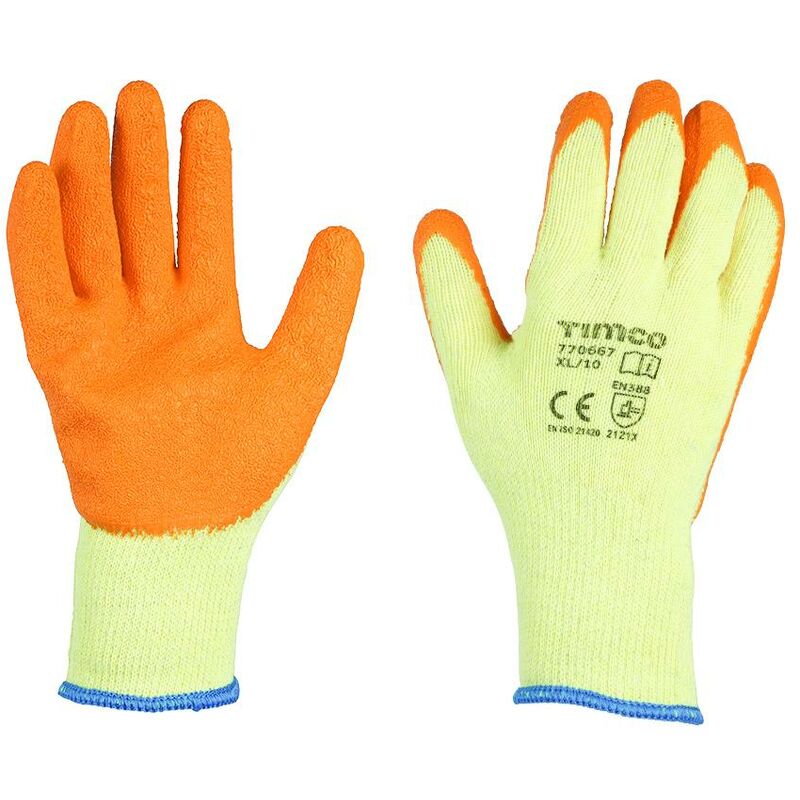 Timco - Eco-Grip Gloves Crinkle Latex Coated Polycotton Size X Large