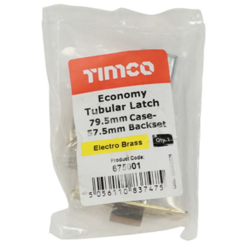 Timco Economy Tubular Latch Electro Brass - 79.5mm (1 Pack)
