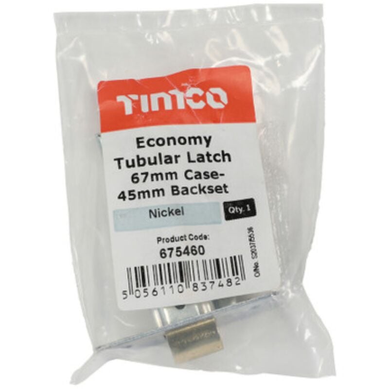 Timco Economy Tubular Latch Nickel - 67mm (1 Pack)