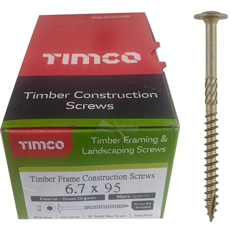 100Pc Timco Trade Quality WOODSCREWS PACK Drill Construction Timber M4.5 x 40mm 
