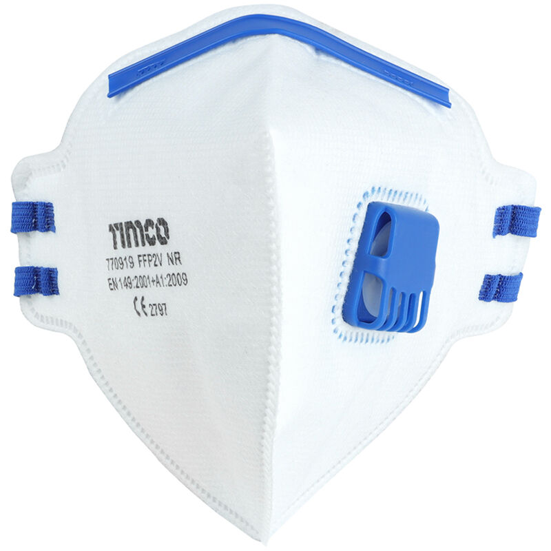 Timco - FFP2 Fold Flat Masks with Valve (Size One Size - 3 Pieces)