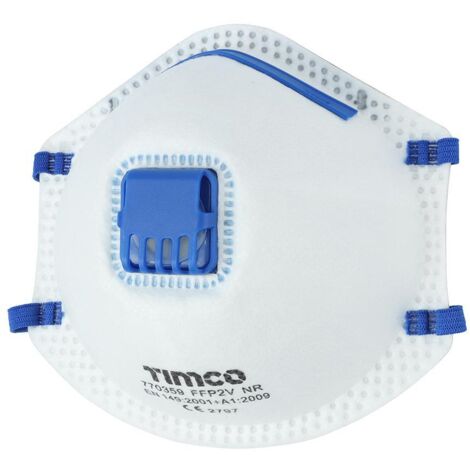 TIMCo FFP2 Moulded Mask With Valve One Size Pack Of 3