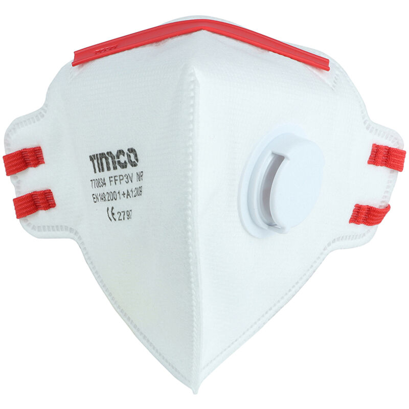 Timco - FFP3 Fold Flat Masks with Valve (Size One Size - 3 Pieces)