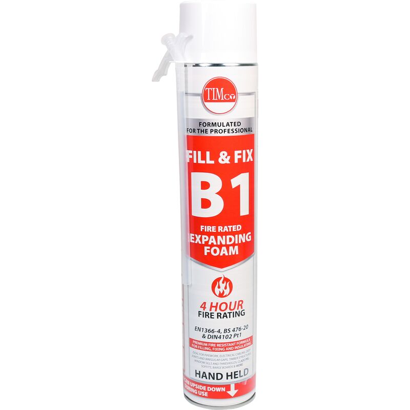 Fill & Fix Fire Rated Expanding pu Foam B1 Hand Held 750ml (1 Can) - Timco