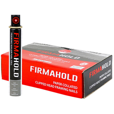 TIMco FirmaHold 3.1 x 75mm Collated Clipped Head Plain Shank Firmagalv Nails & Fuel Cell Qty 1100