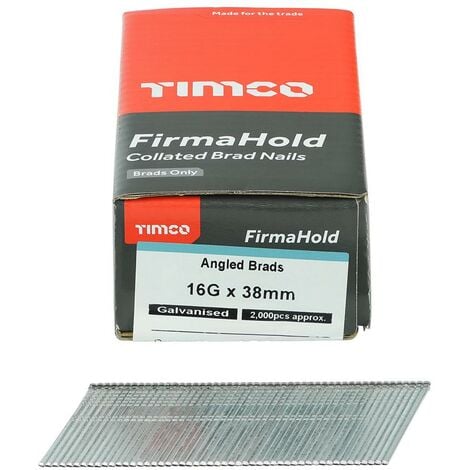 TIMco FirmaHold Angled 16g x 32mm Galvanised Brad Nail No Gas Qty 2000