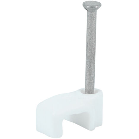 TIMCO Flat Cable Clips White - To fit 1.0mm