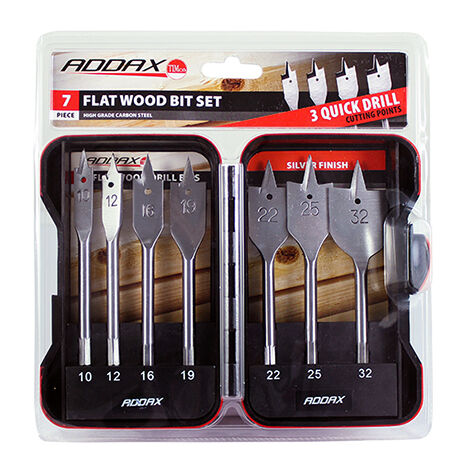 TIMCO Flat Wood Bit Set - 7pc