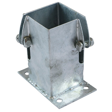 TIMCO Flush Fit Bolt Down Post Support Shoe Bolt Secure Hot Dipped Galvanised - 100mm