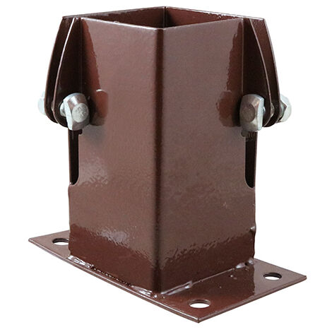 TIMCO Flush Fit Bolt Down Post Support Shoe Bolt Secure Oxide Red - 100mm