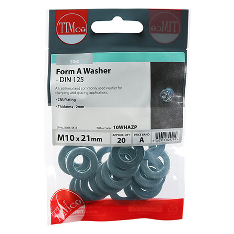 TIMCO Form A Washers DIN125-A Silver - M10