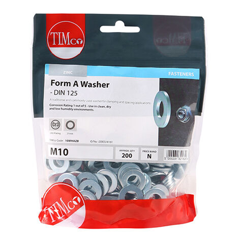 TIMCO Form A Washers DIN125-A Silver - M10