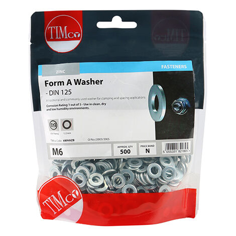 TIMCO Form A Washers DIN125-A Silver - M6