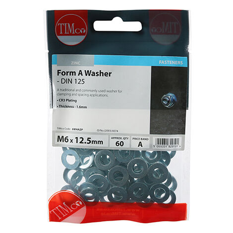 TIMCO Form A Washers DIN125-A Silver - M6