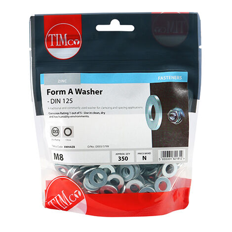 TIMCO Form A Washers DIN125-A Silver - M8