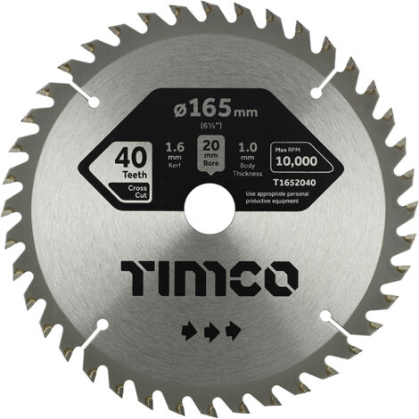 TIMCO Handheld Cordless Circular Saw Blade - 165 x 20 x 40T