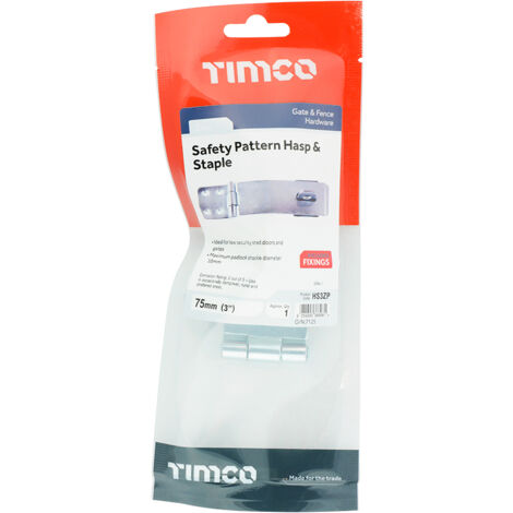 TIMCO Hasp & Staple Safety Pattern Silver - 3"