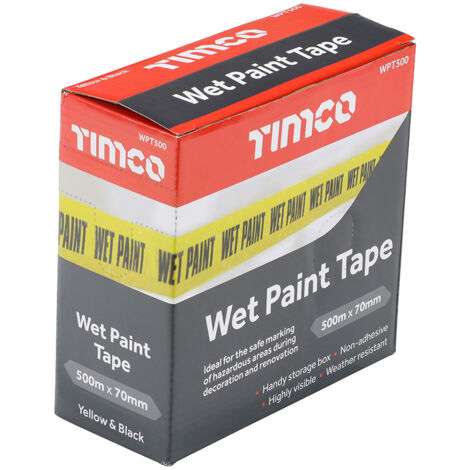 TIMCO Hazard warning caution yellow black wet paint tape
